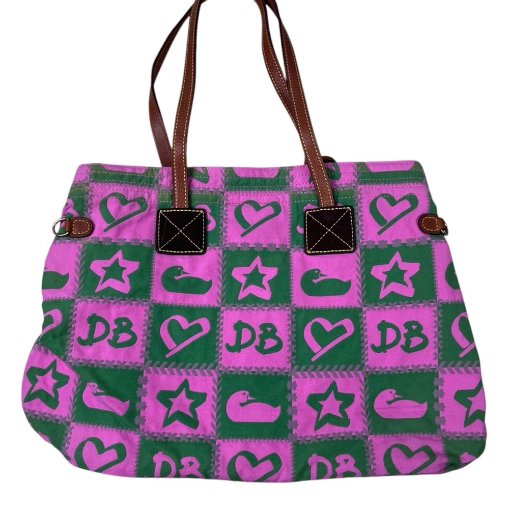 Dooney & Bourke Pink and Green Tote Bag EUC y2k